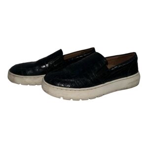 Vionic Dinora Croc Slip-on Sneakers 8.5 Black Leather Upper